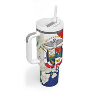 Panama Independence Day Tumbler With Handle Harpy Eagle With Mola Pattern - Flag Style - Wonder Print Shop