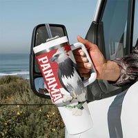 Panama Independence Day Tumbler With Handle Harpy Eagle With Mola Pattern - Flag Style - Wonder Print Shop