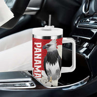 Panama Independence Day Tumbler With Handle Harpy Eagle With Mola Pattern - Flag Style - Wonder Print Shop