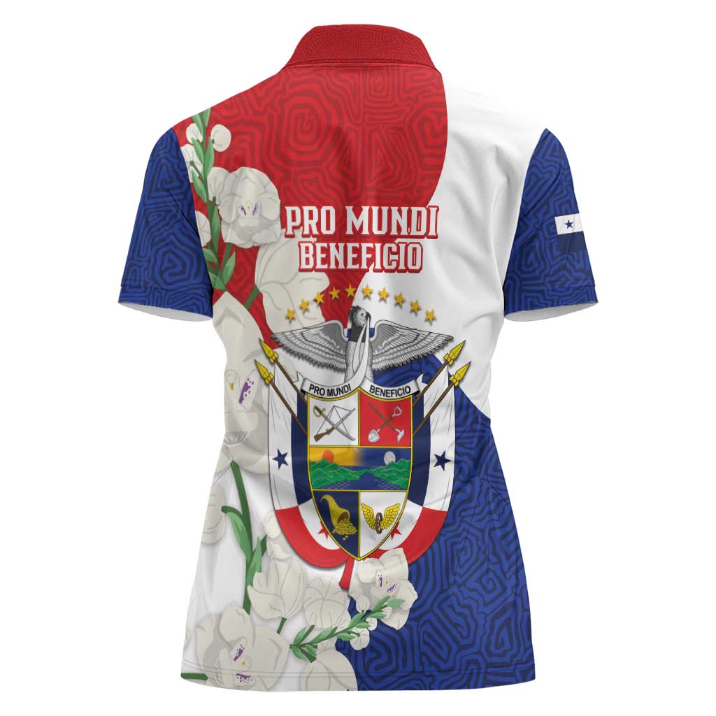 Panama Independence Day Women Polo Shirt Harpy Eagle With Mola Pattern - Flag Style - Wonder Print Shop