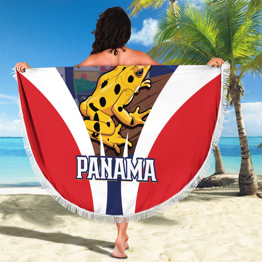 Panama Golden Frog Beach Blanket Coat Of Arms - Sporty Style - Wonder Print Shop