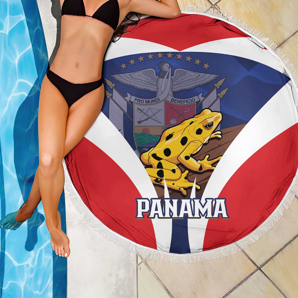 Panama Golden Frog Beach Blanket Coat Of Arms - Sporty Style - Wonder Print Shop