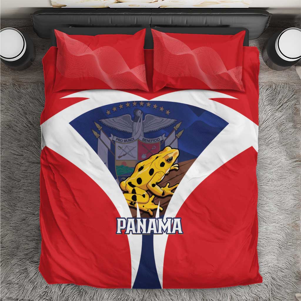 Panama Golden Frog Bedding Set Coat Of Arms - Sporty Style - Wonder Print Shop