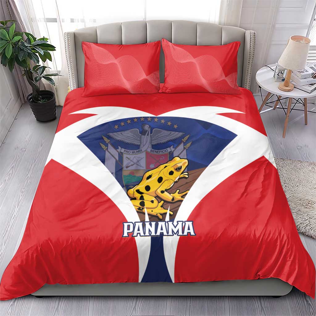 Panama Golden Frog Bedding Set Coat Of Arms - Sporty Style - Wonder Print Shop