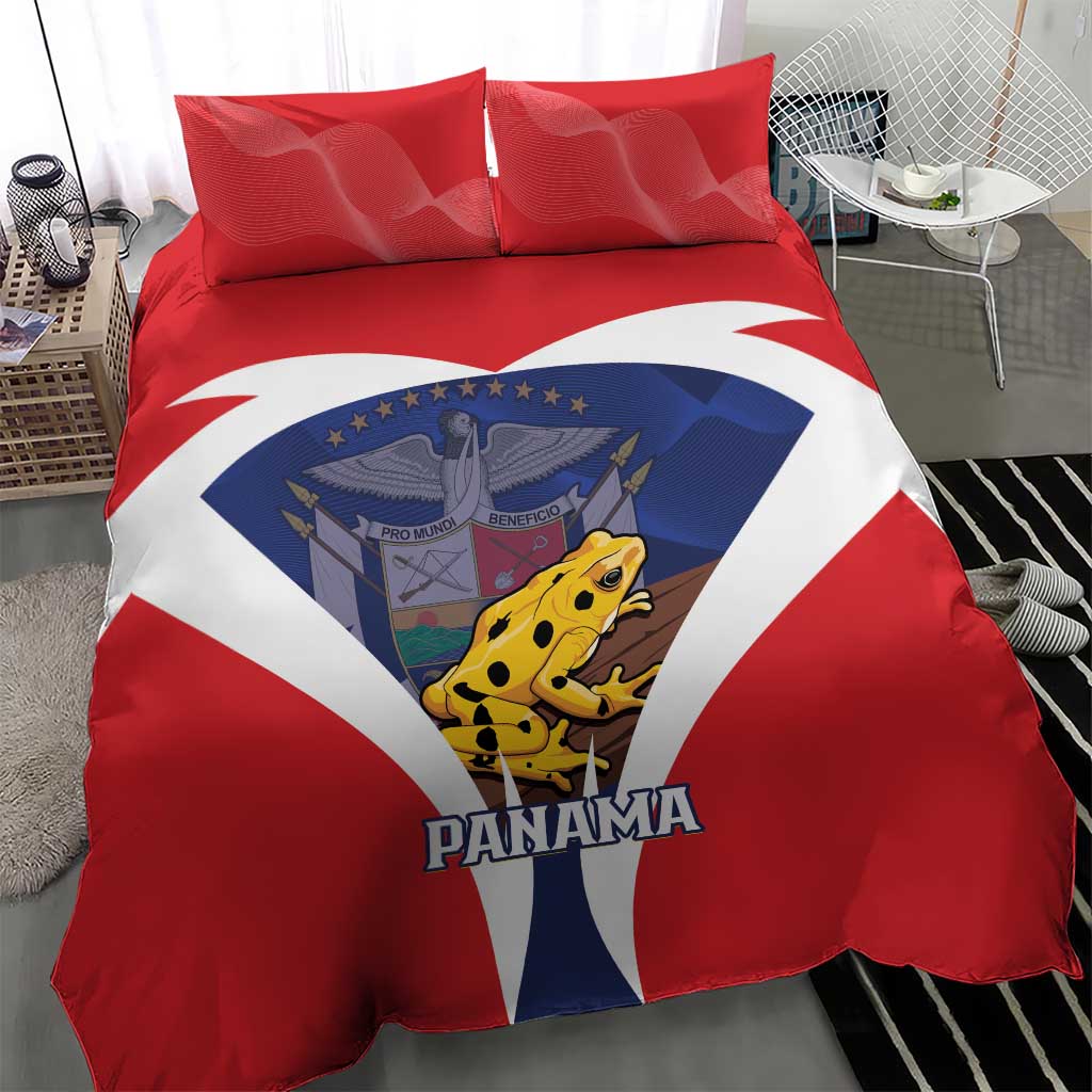Panama Golden Frog Bedding Set Coat Of Arms - Sporty Style - Wonder Print Shop