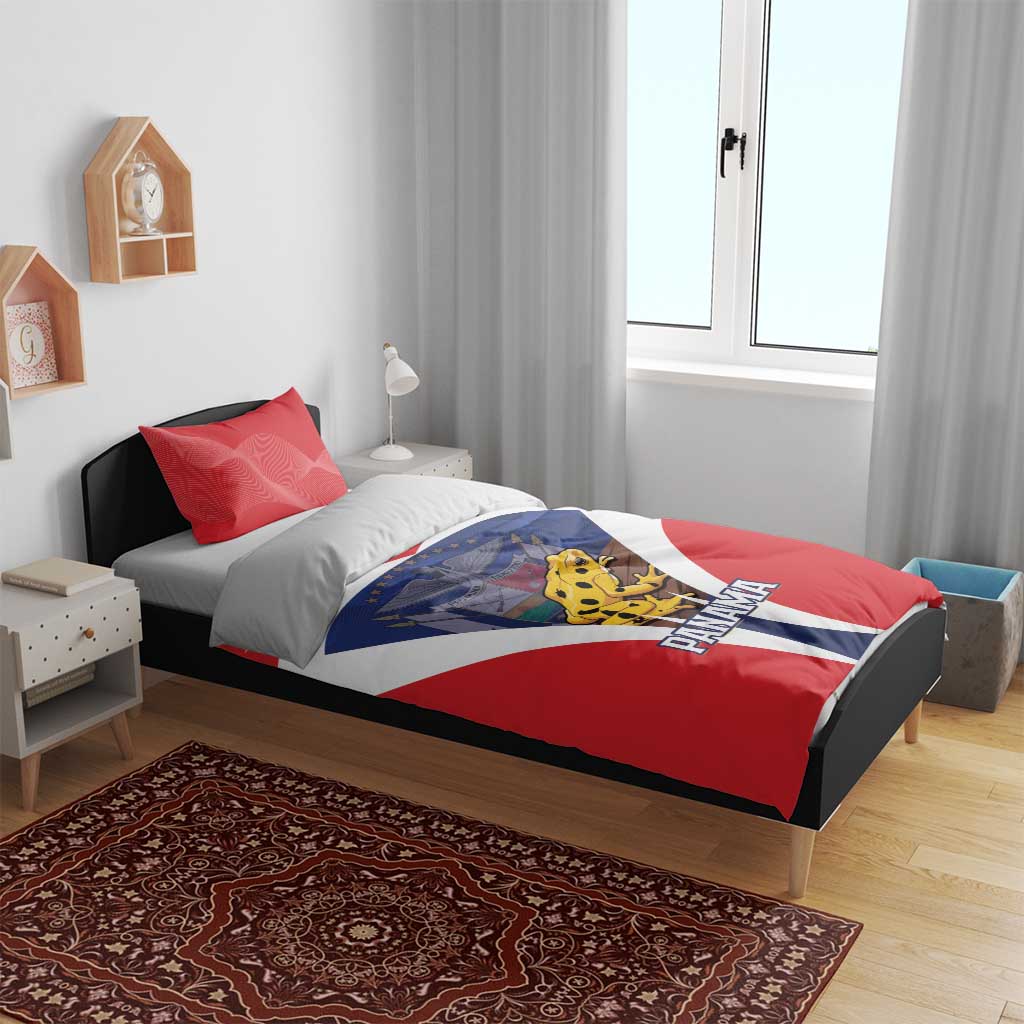 Panama Golden Frog Bedding Set Coat Of Arms - Sporty Style - Wonder Print Shop