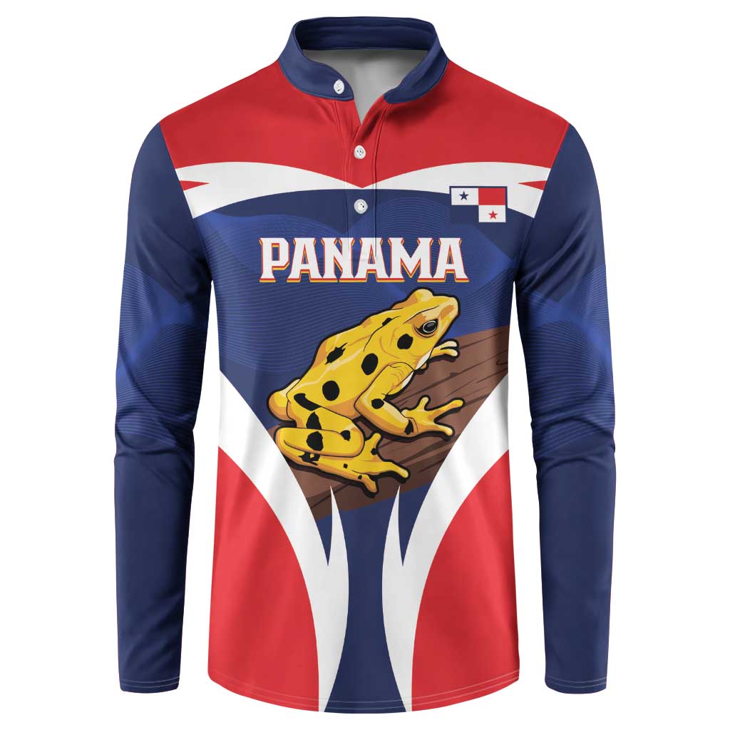 Panama Golden Frog Button Sweatshirt Coat Of Arms - Sporty Style - Wonder Print Shop