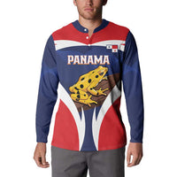 Panama Golden Frog Button Sweatshirt Coat Of Arms - Sporty Style - Wonder Print Shop
