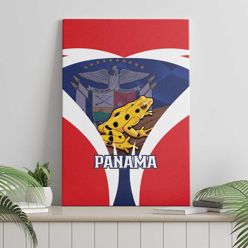 Panama Golden Frog Canvas Wall Art Coat Of Arms - Sporty Style - Wonder Print Shop