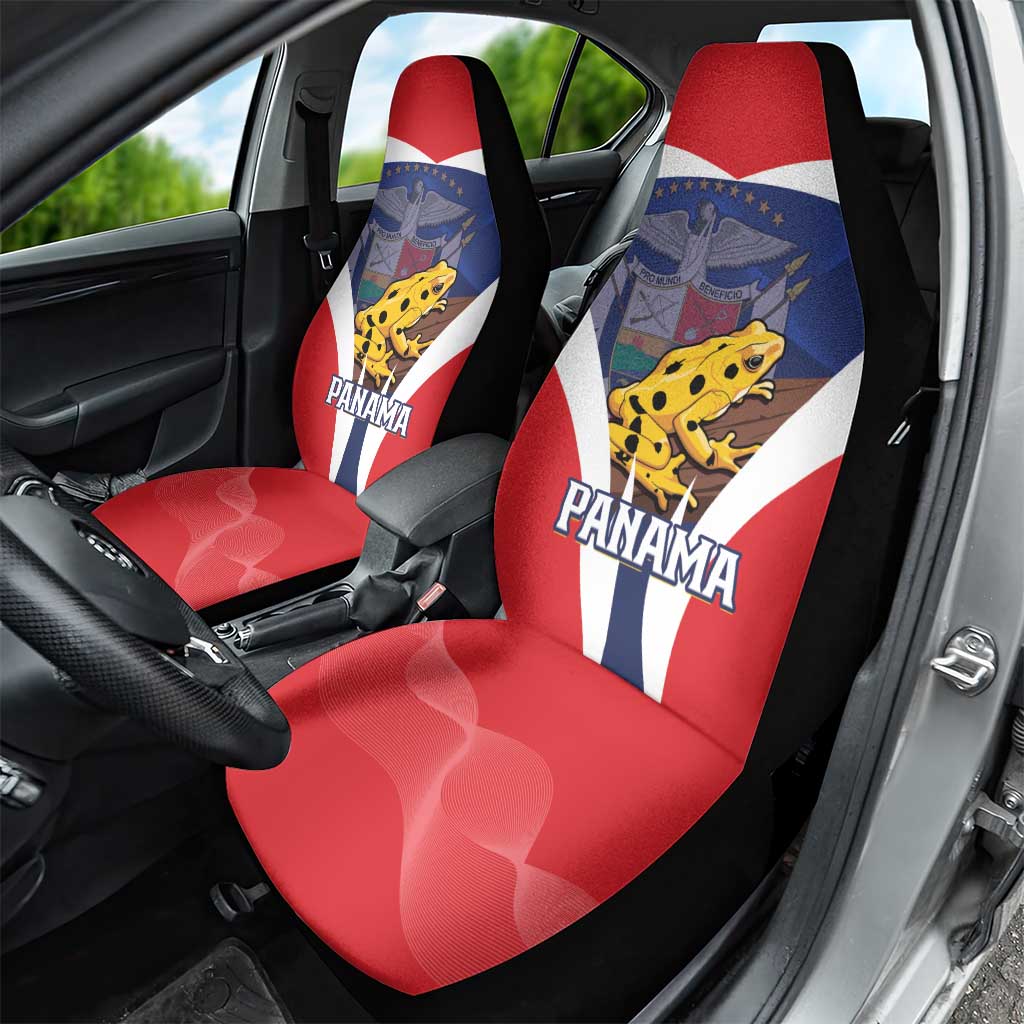 Panama Golden Frog Car Seat Cover Coat Of Arms - Sporty Style - Wonder Print Shop