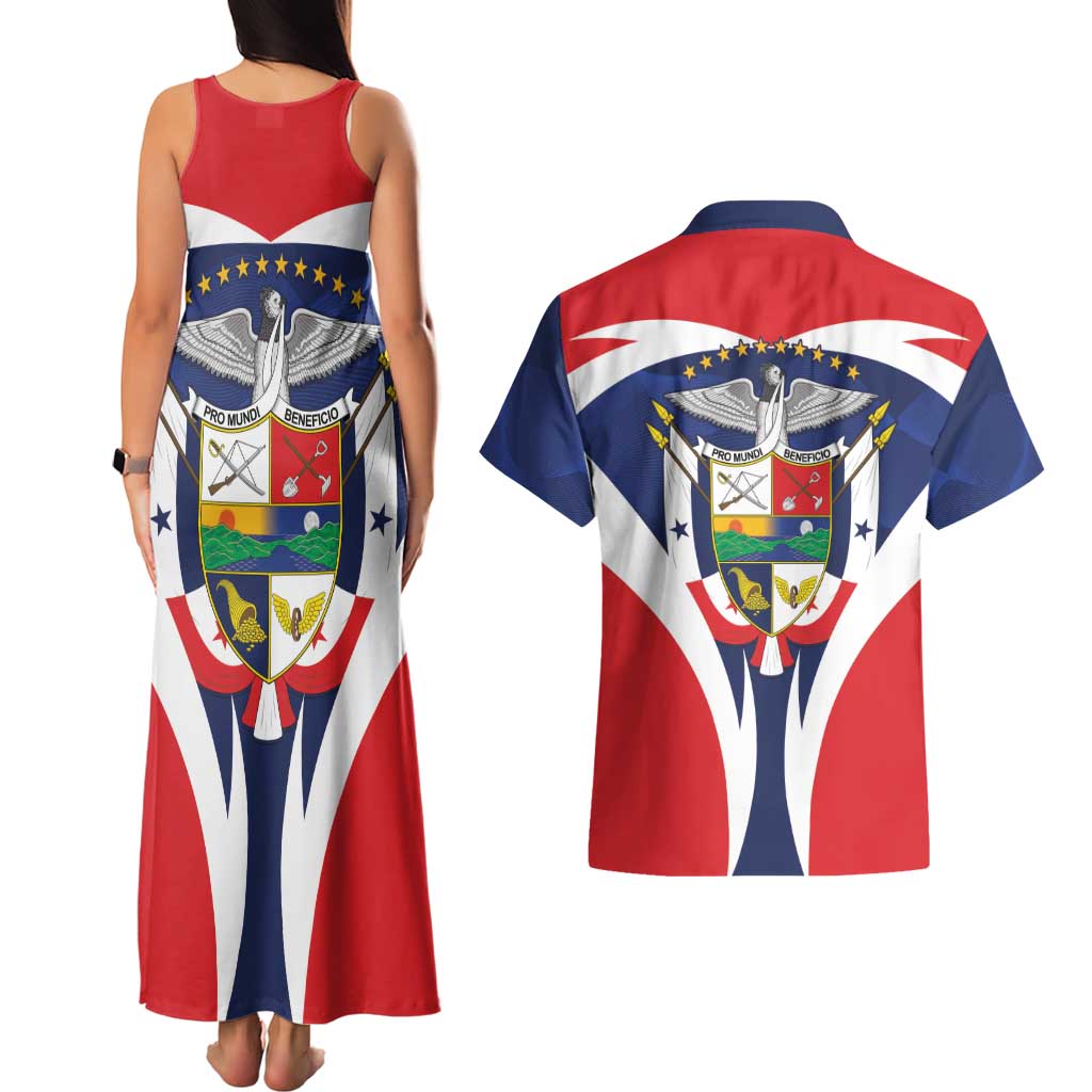 Panama Golden Frog Couples Matching Tank Maxi Dress and Hawaiian Shirt Coat Of Arms - Sporty Style - Wonder Print Shop