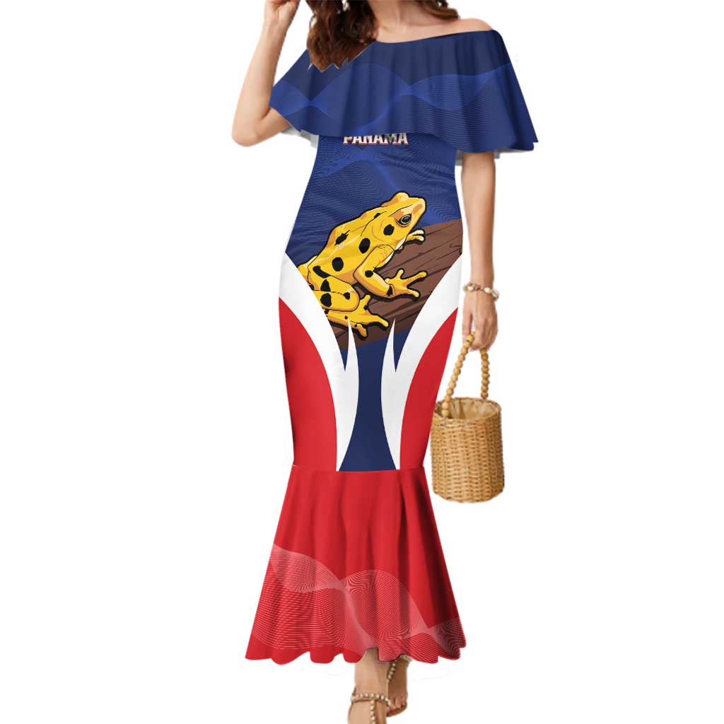Panama Golden Frog Family Matching Mermaid Dress and Hawaiian Shirt Coat Of Arms - Sporty Style - Wonder Print Shop