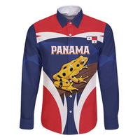 Panama Golden Frog Family Matching Off Shoulder Short Dress and Hawaiian Shirt Coat Of Arms - Sporty Style - Wonder Print Shop
