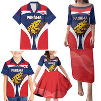Panama Golden Frog Family Matching Puletasi and Hawaiian Shirt Coat Of Arms - Sporty Style - Wonder Print Shop