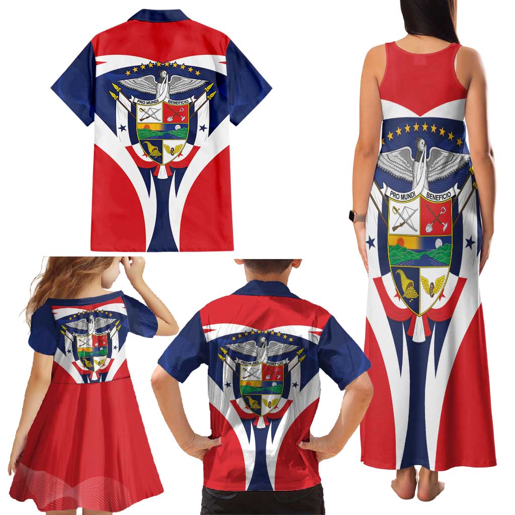 Panama Golden Frog Family Matching Tank Maxi Dress and Hawaiian Shirt Coat Of Arms - Sporty Style - Wonder Print Shop