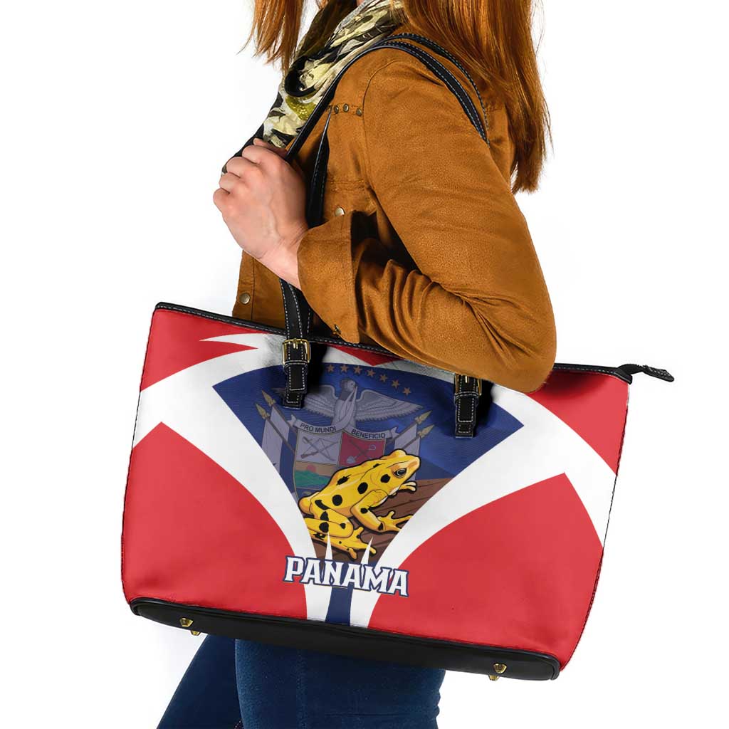 Panama Golden Frog Leather Tote Bag Coat Of Arms - Sporty Style - Wonder Print Shop