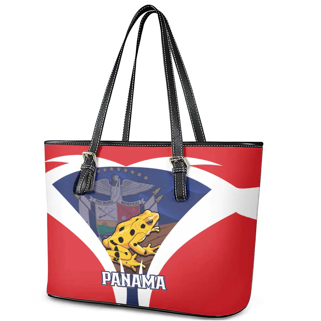 Panama Golden Frog Leather Tote Bag Coat Of Arms - Sporty Style - Wonder Print Shop
