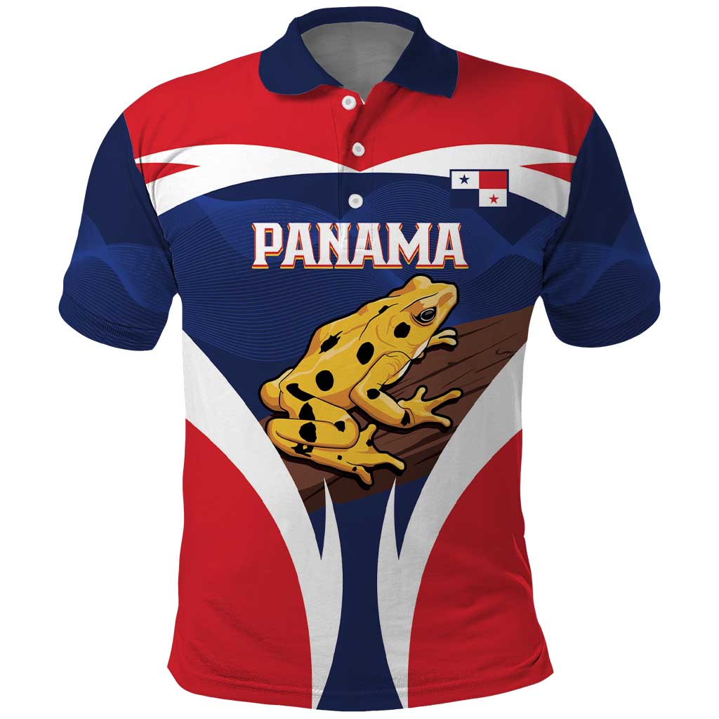 Panama Golden Frog Polo Shirt Coat Of Arms - Sporty Style - Wonder Print Shop