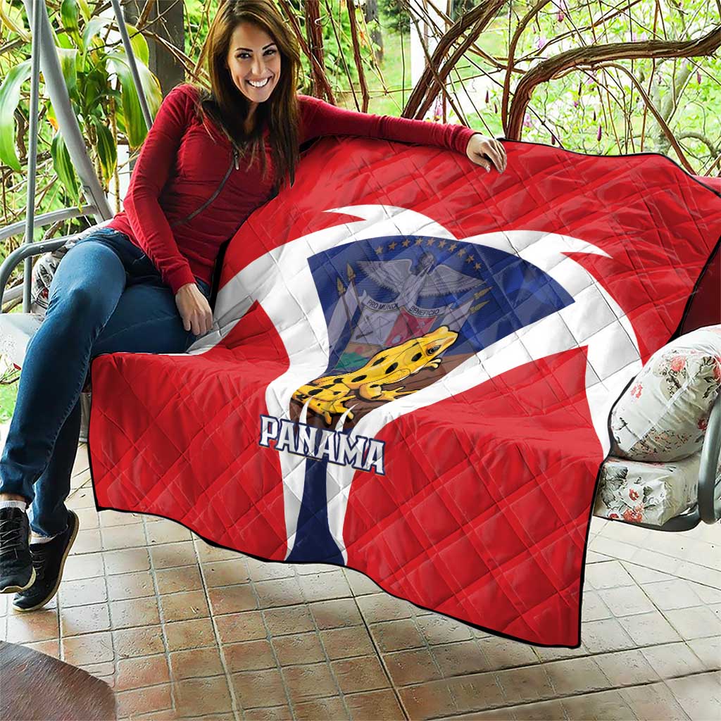 Panama Golden Frog Quilt Coat Of Arms - Sporty Style - Wonder Print Shop