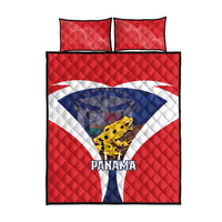 Panama Golden Frog Quilt Bed Set Coat Of Arms - Sporty Style - Wonder Print Shop