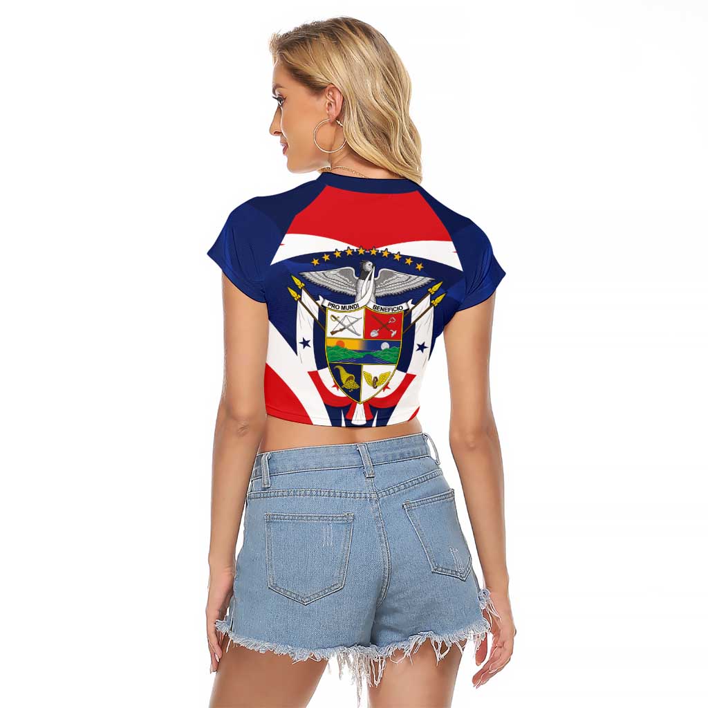 Panama Golden Frog Raglan Cropped T Shirt Coat Of Arms - Sporty Style - Wonder Print Shop