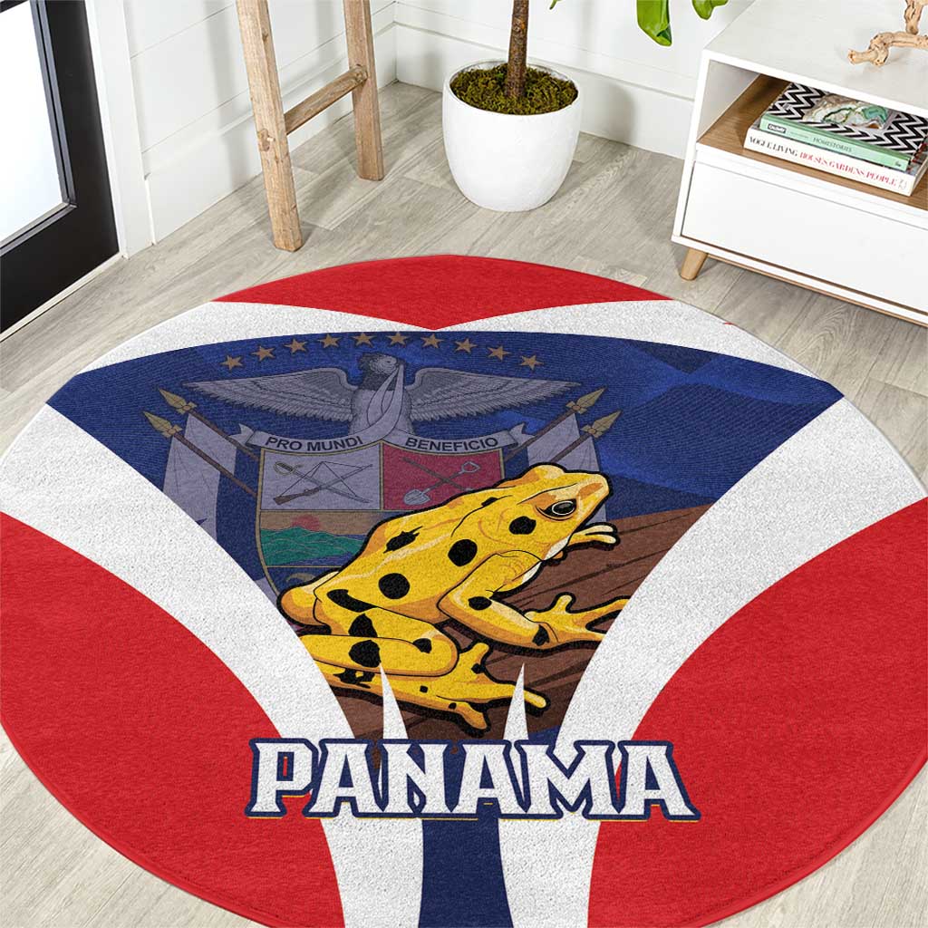 Panama Golden Frog Round Carpet Coat Of Arms - Sporty Style