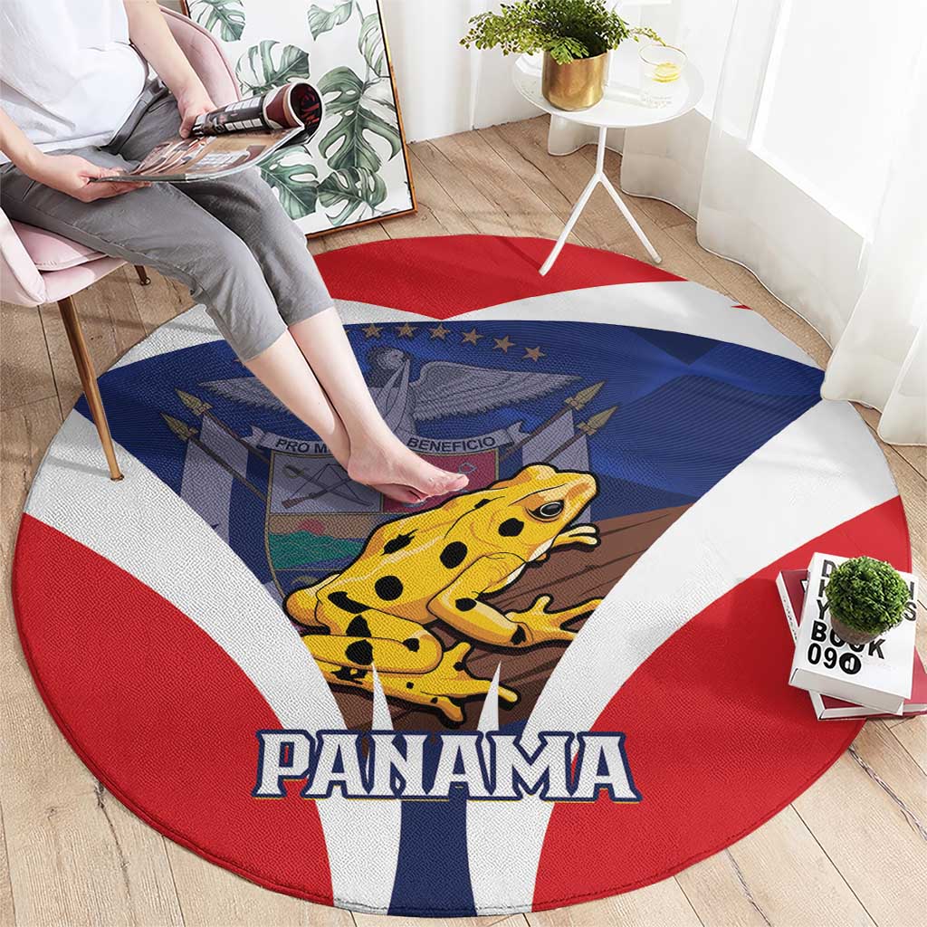 Panama Golden Frog Round Carpet Coat Of Arms - Sporty Style