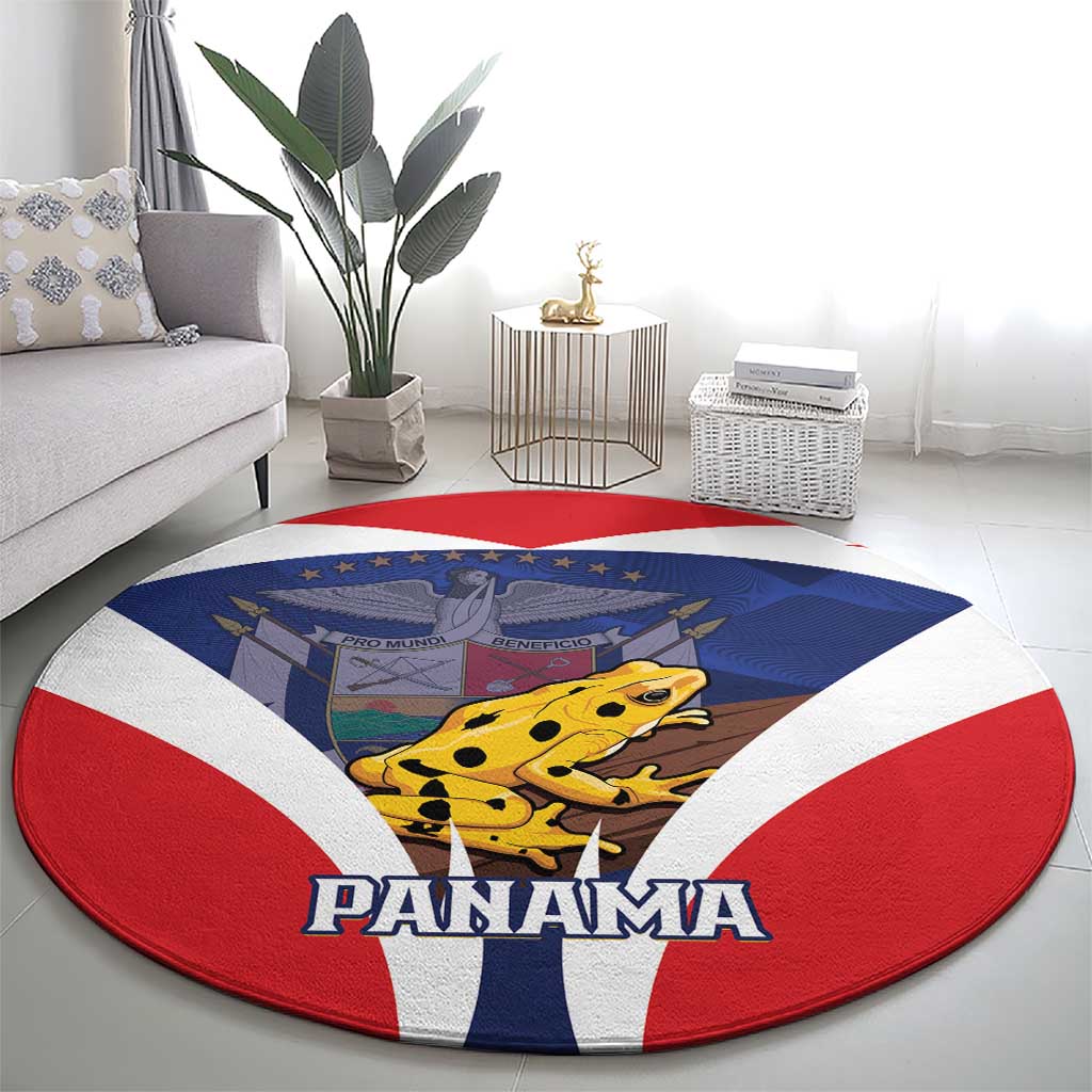 Panama Golden Frog Round Carpet Coat Of Arms - Sporty Style