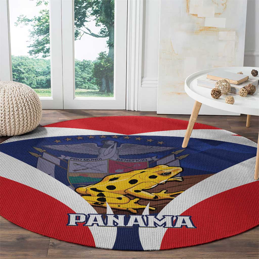 Panama Golden Frog Round Carpet Coat Of Arms - Sporty Style