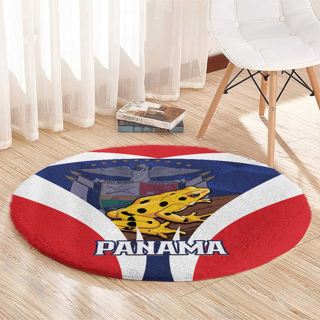 Panama Golden Frog Round Carpet Coat Of Arms - Sporty Style