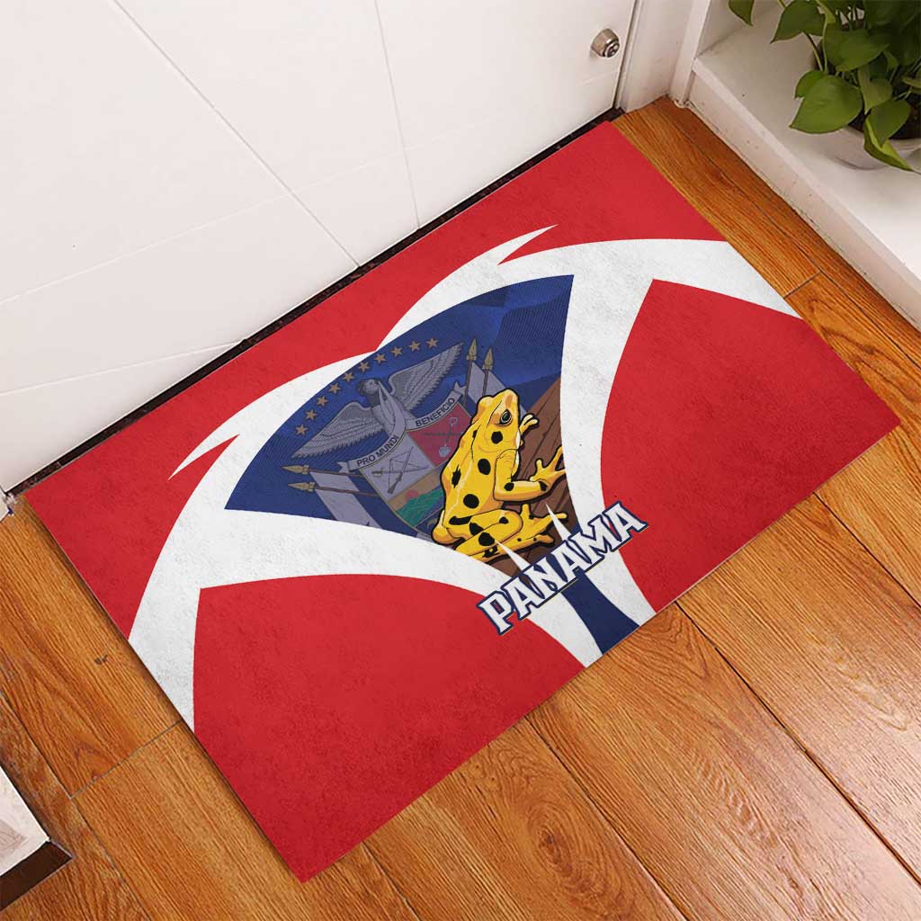 Panama Golden Frog Rubber Doormat Coat Of Arms - Sporty Style - Wonder Print Shop