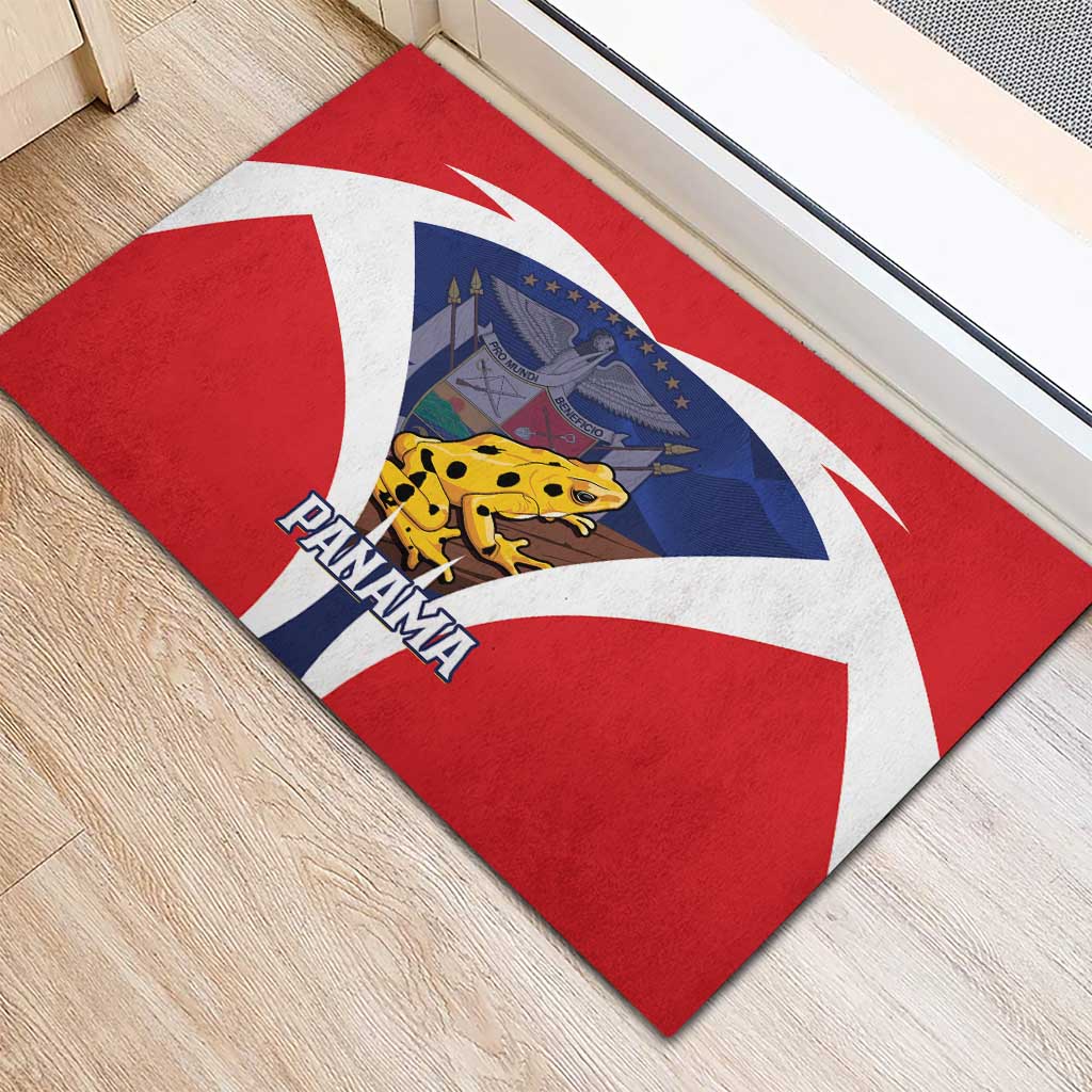 Panama Golden Frog Rubber Doormat Coat Of Arms - Sporty Style - Wonder Print Shop