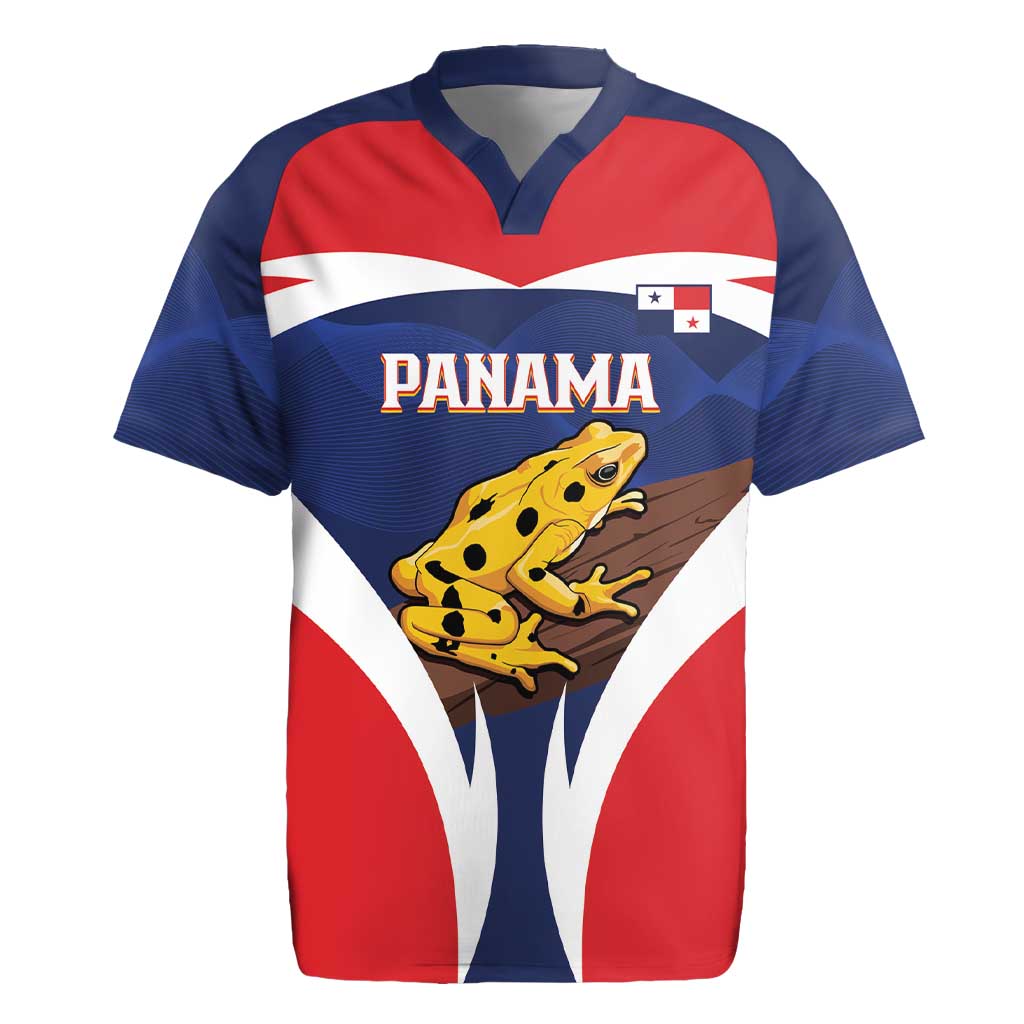Panama Golden Frog Rugby Jersey Coat Of Arms - Sporty Style - Wonder Print Shop