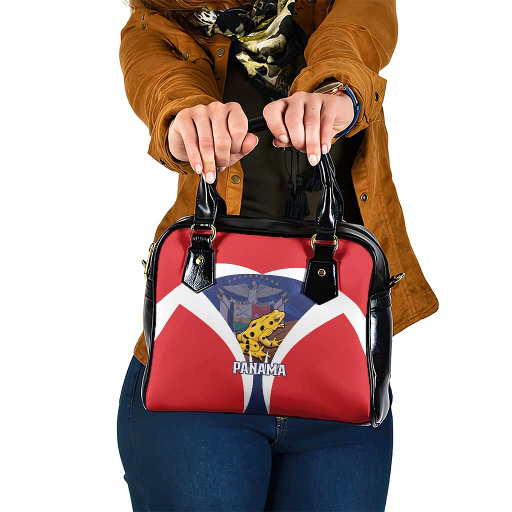 Panama Golden Frog Shoulder Handbag Coat Of Arms - Sporty Style