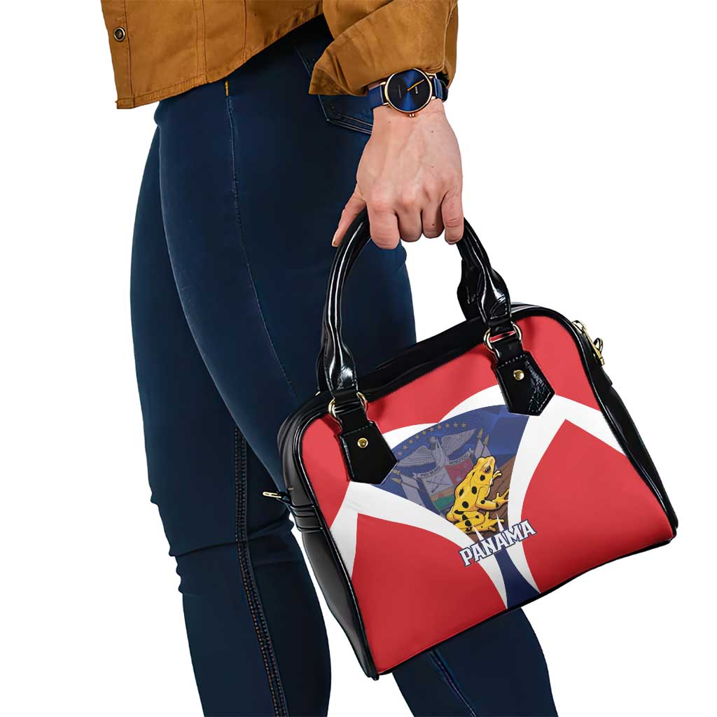 Panama Golden Frog Shoulder Handbag Coat Of Arms - Sporty Style