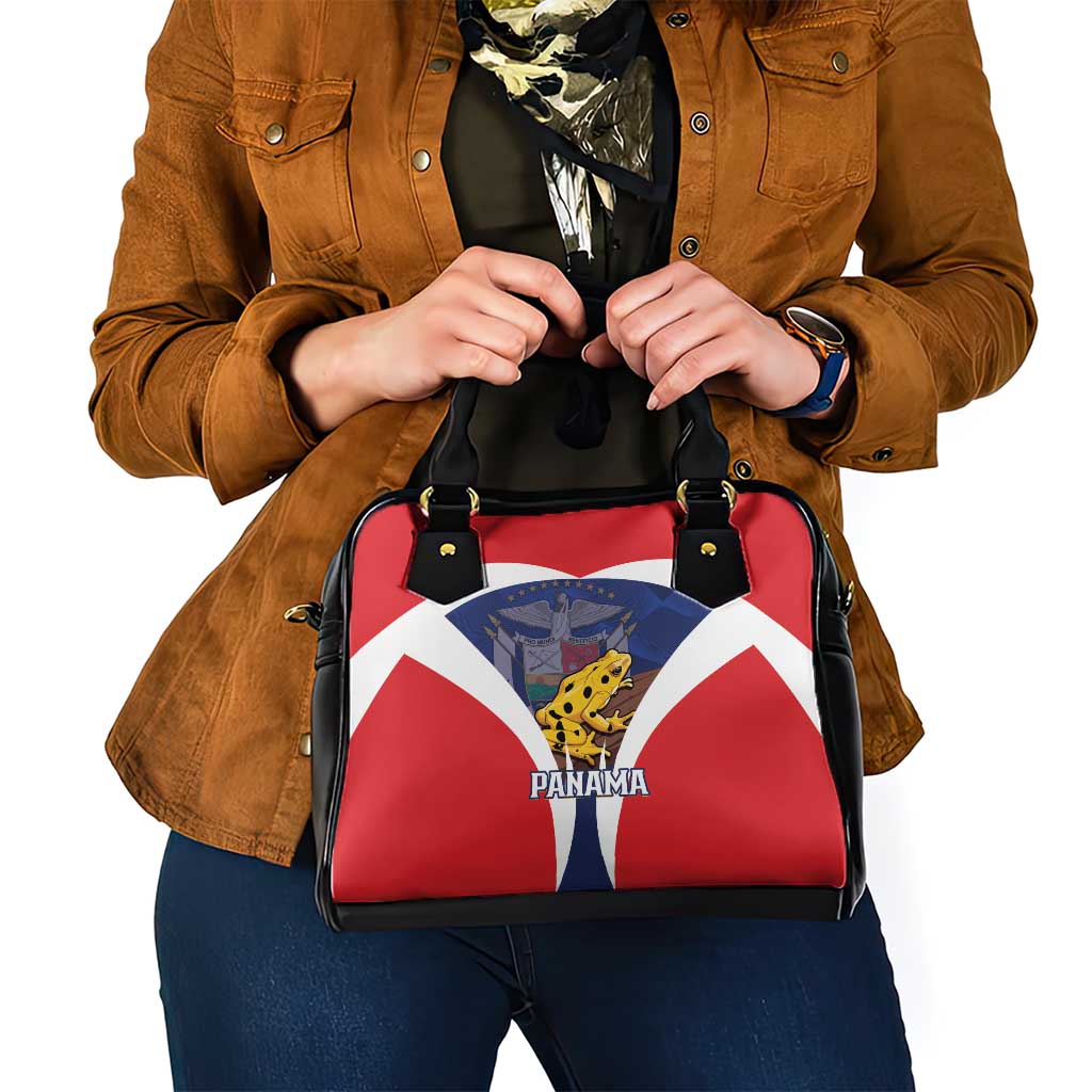 Panama Golden Frog Shoulder Handbag Coat Of Arms - Sporty Style