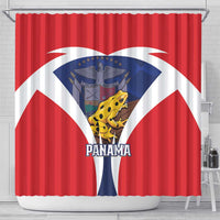 Panama Golden Frog Shower Curtain Coat Of Arms - Sporty Style