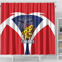 Panama Golden Frog Shower Curtain Coat Of Arms - Sporty Style
