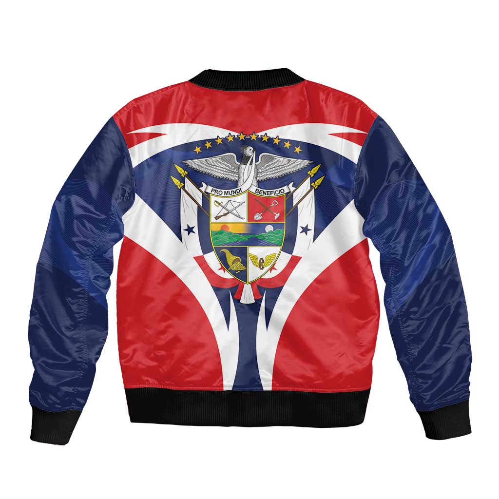 Panama Golden Frog Sleeve Zip Bomber Jacket Coat Of Arms - Sporty Style - Wonder Print Shop