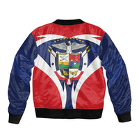 Panama Golden Frog Sleeve Zip Bomber Jacket Coat Of Arms - Sporty Style - Wonder Print Shop