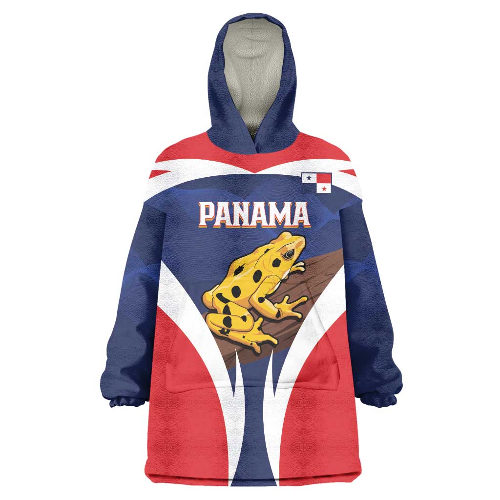 Panama Golden Frog Wearable Blanket Hoodie Coat Of Arms - Sporty Style - Wonder Print Shop