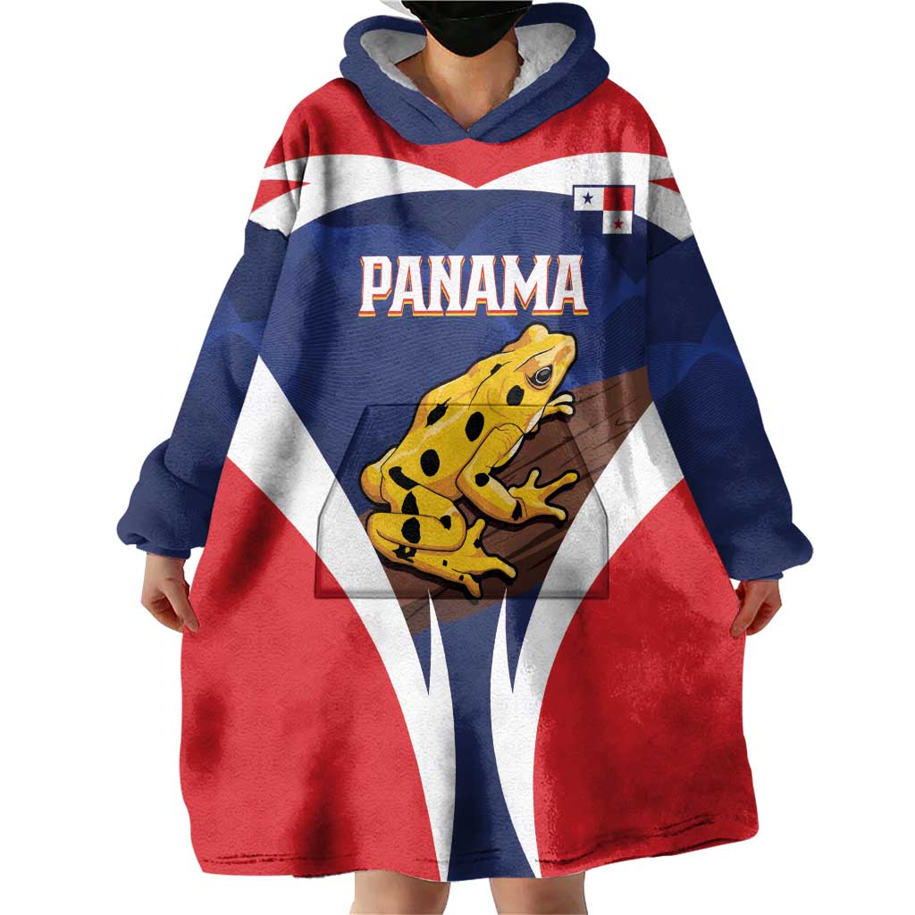 Panama Golden Frog Wearable Blanket Hoodie Coat Of Arms - Sporty Style - Wonder Print Shop