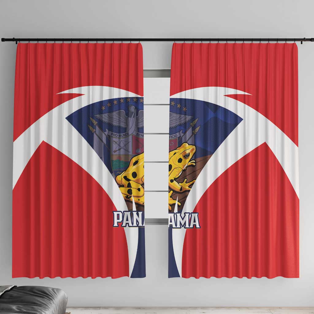 Panama Golden Frog Window Curtain Coat Of Arms - Sporty Style - Wonder Print Shop
