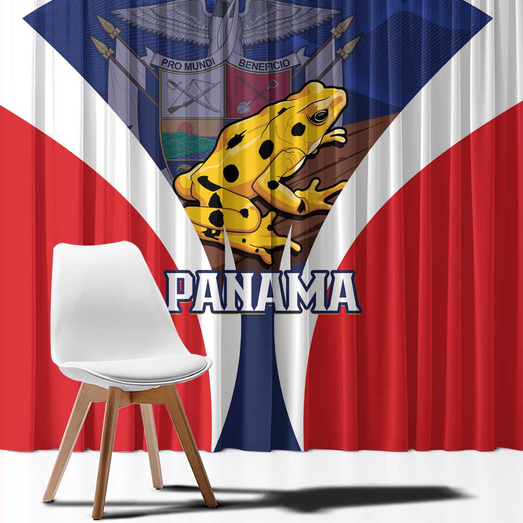 Panama Golden Frog Window Curtain Coat Of Arms - Sporty Style - Wonder Print Shop