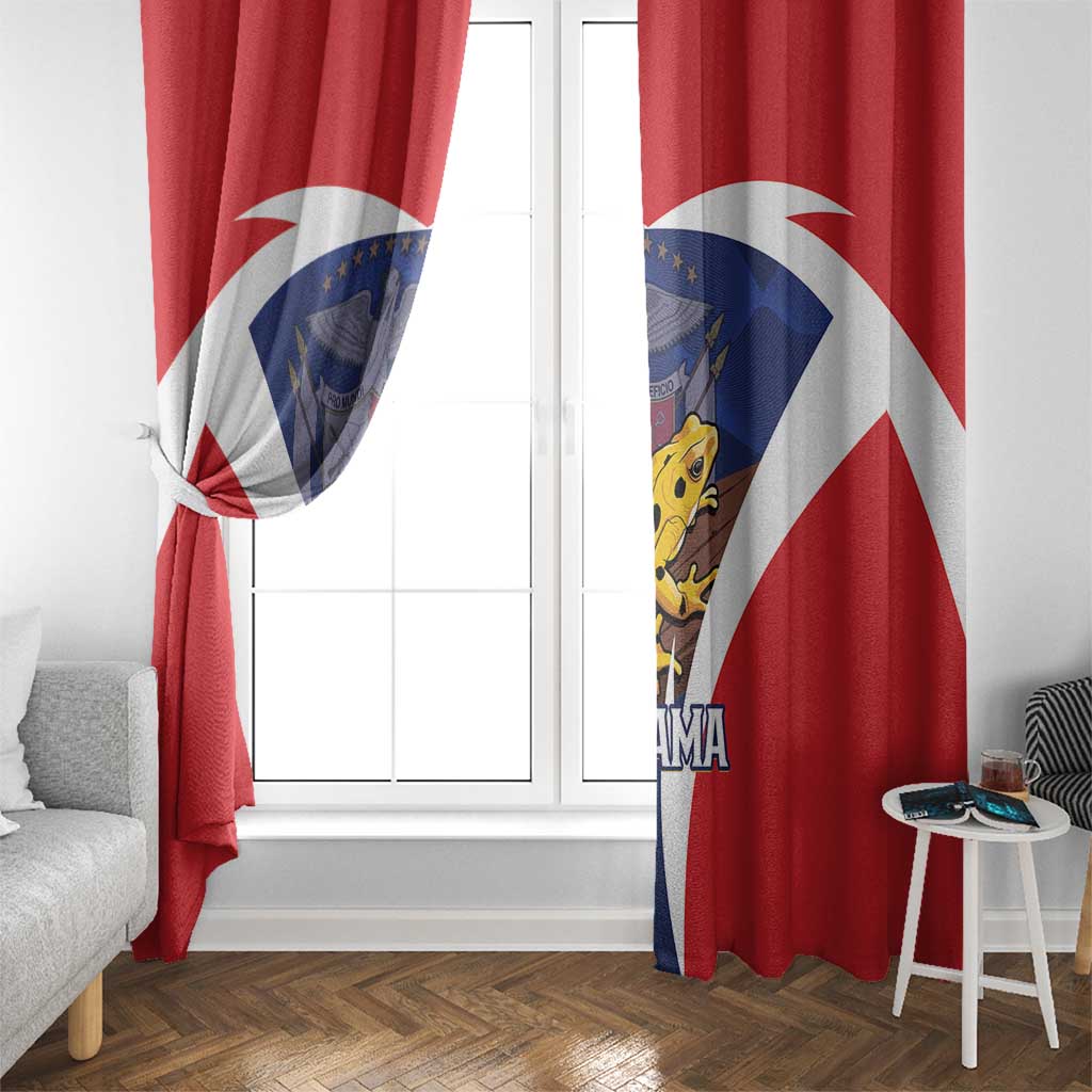 Panama Golden Frog Window Curtain Coat Of Arms - Sporty Style - Wonder Print Shop
