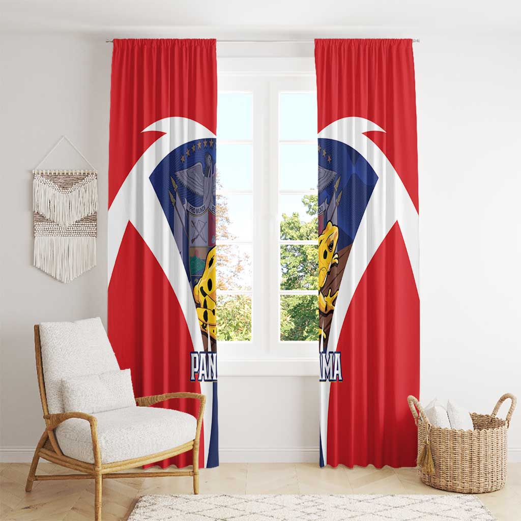 Panama Golden Frog Window Curtain Coat Of Arms - Sporty Style - Wonder Print Shop