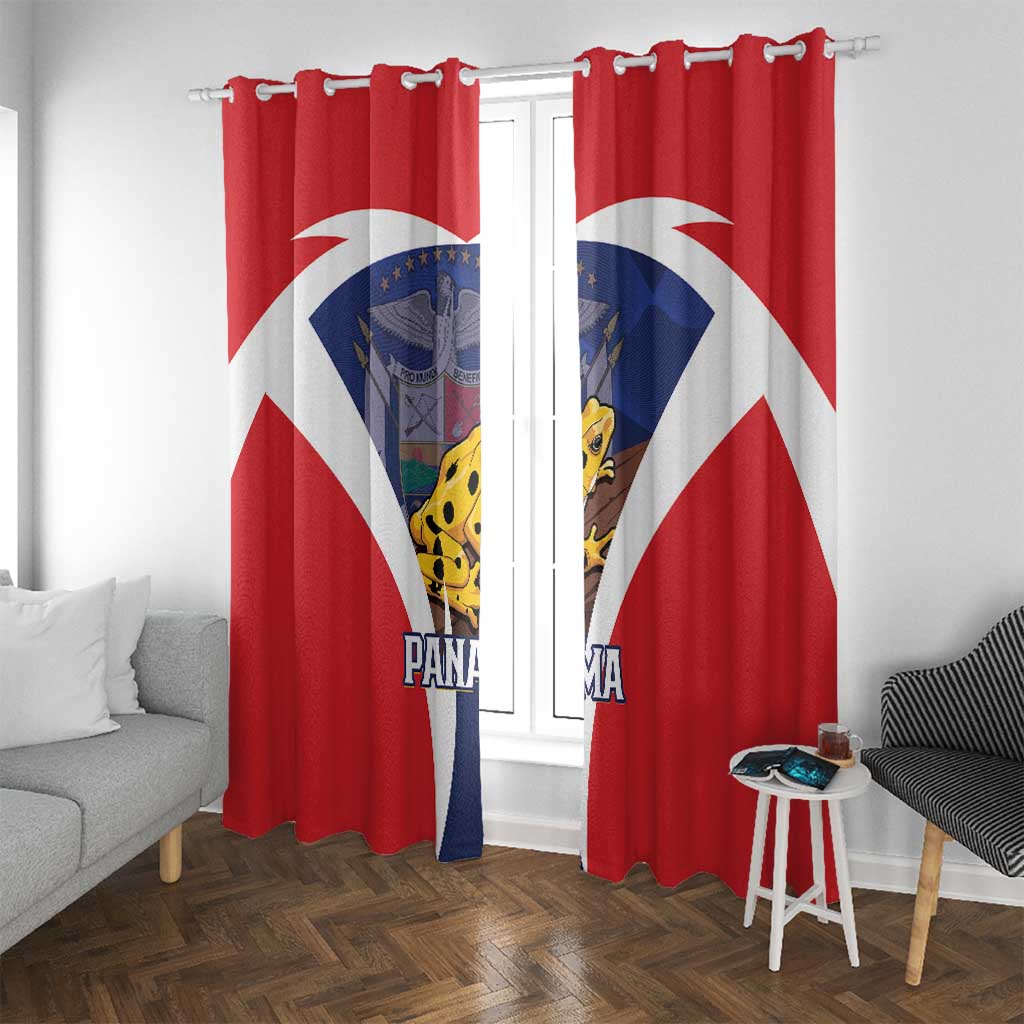 Panama Golden Frog Window Curtain Coat Of Arms - Sporty Style - Wonder Print Shop