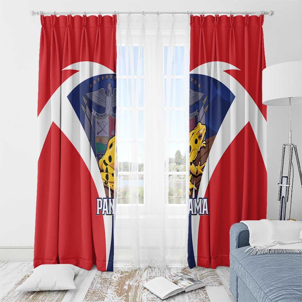 Panama Golden Frog Window Curtain Coat Of Arms - Sporty Style - Wonder Print Shop