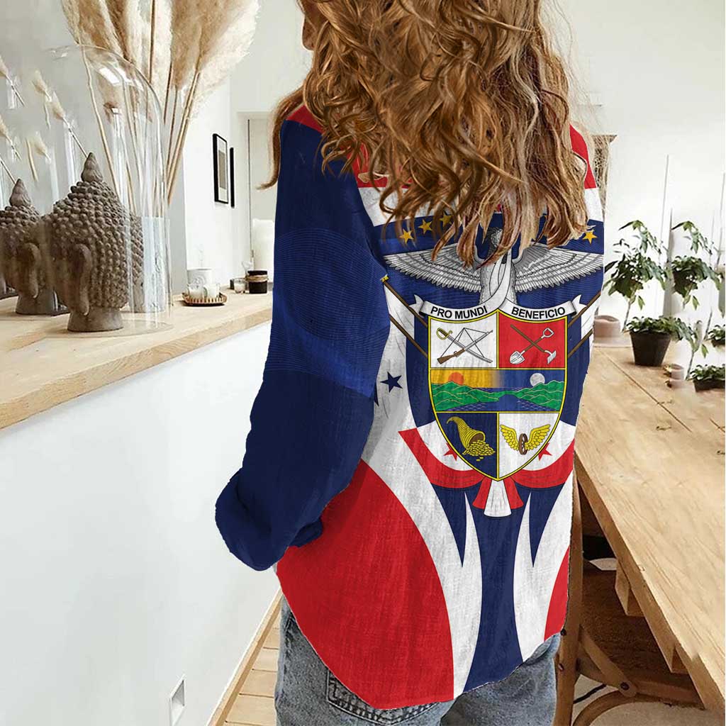 Panama Golden Frog Women Casual Shirt Coat Of Arms - Sporty Style - Wonder Print Shop