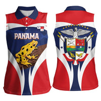Panama Golden Frog Women Sleeveless Polo Shirt Coat Of Arms - Sporty Style - Wonder Print Shop